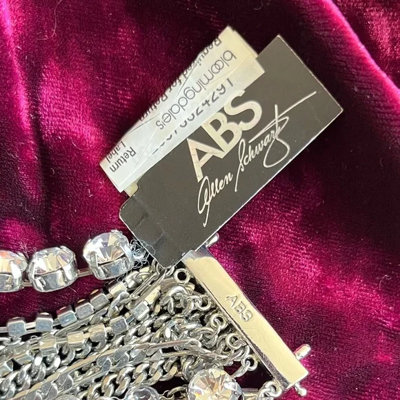 bracelet NWT ABS Allen Schwartz bling sparkle rhinestones multi chains - Picture 9 of 16